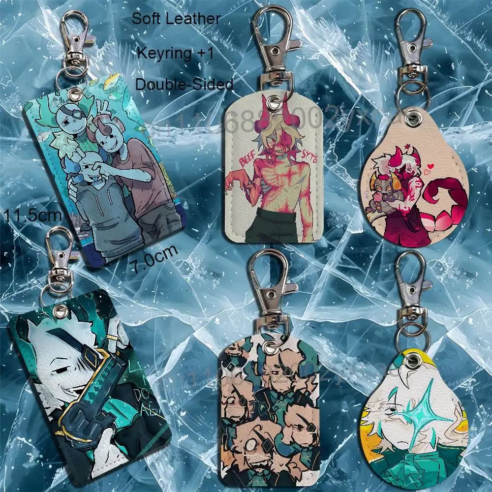 cute Medkit Subspace PhightingES Leather Card Holder with Exquisite Keychain purpose Case for Metro ID Access Control Card Badge