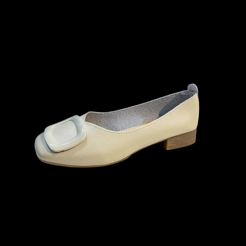 2026 New Hot Selling Women's Flat Spring New Soft Bot Bean Bean Oes Square Head Low Cut Single Oes Comfortable Rubber Sole