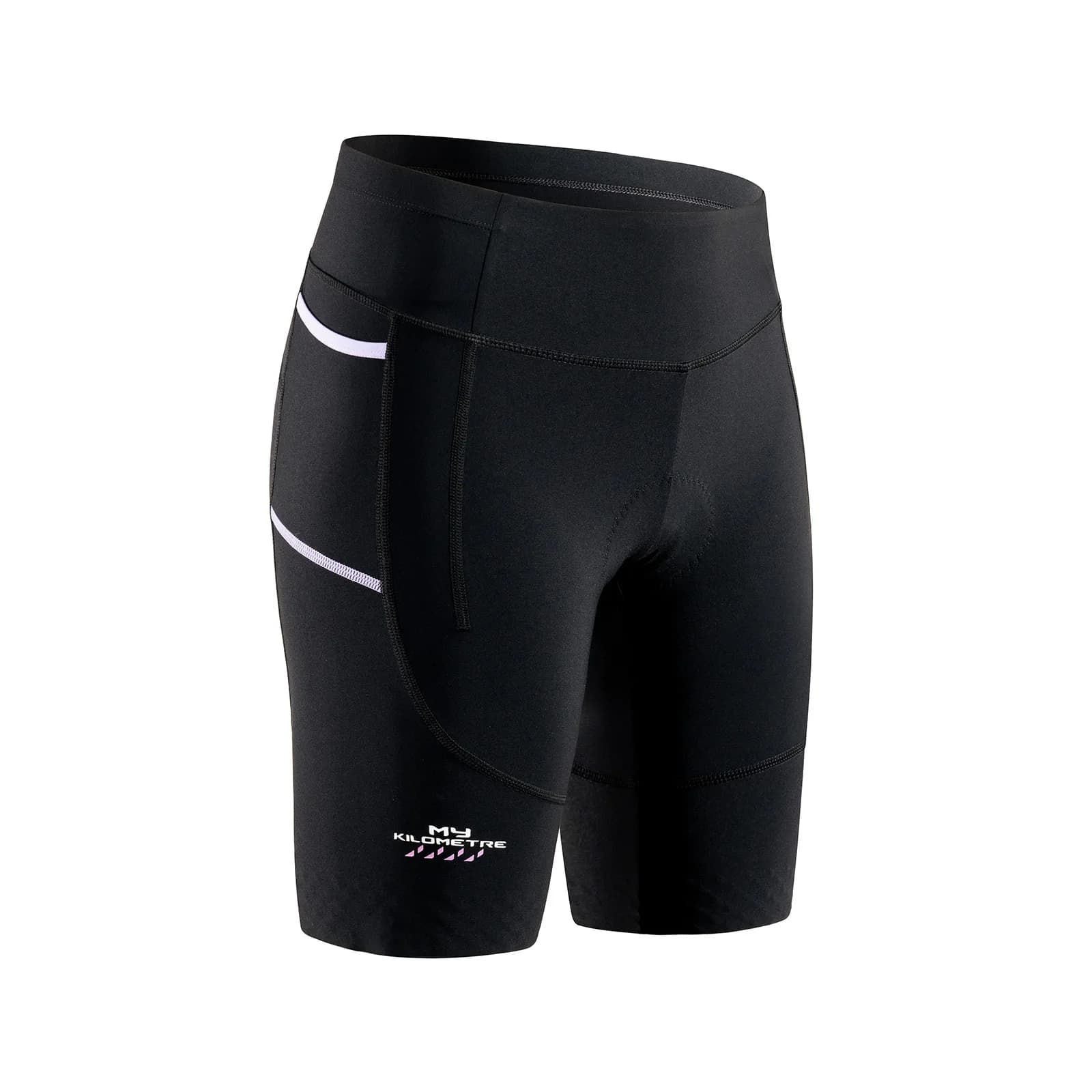 Women's Tri Shorts Compression Cycling Running Swimming Triathlon Shorts with Side Pockets Drawstring Waist Quick Dry