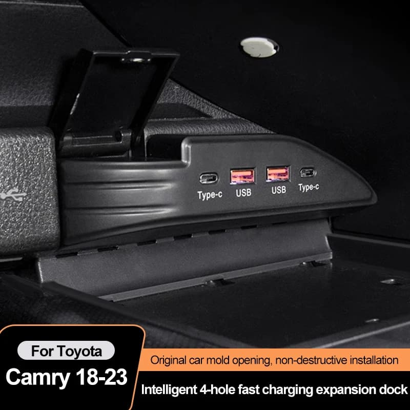 Per Toyota Camry 2018-2023 Auto Docking Station Intelligente Caricatore Veloce USB Tipo-C Shunt Hub Splitter Adattatore