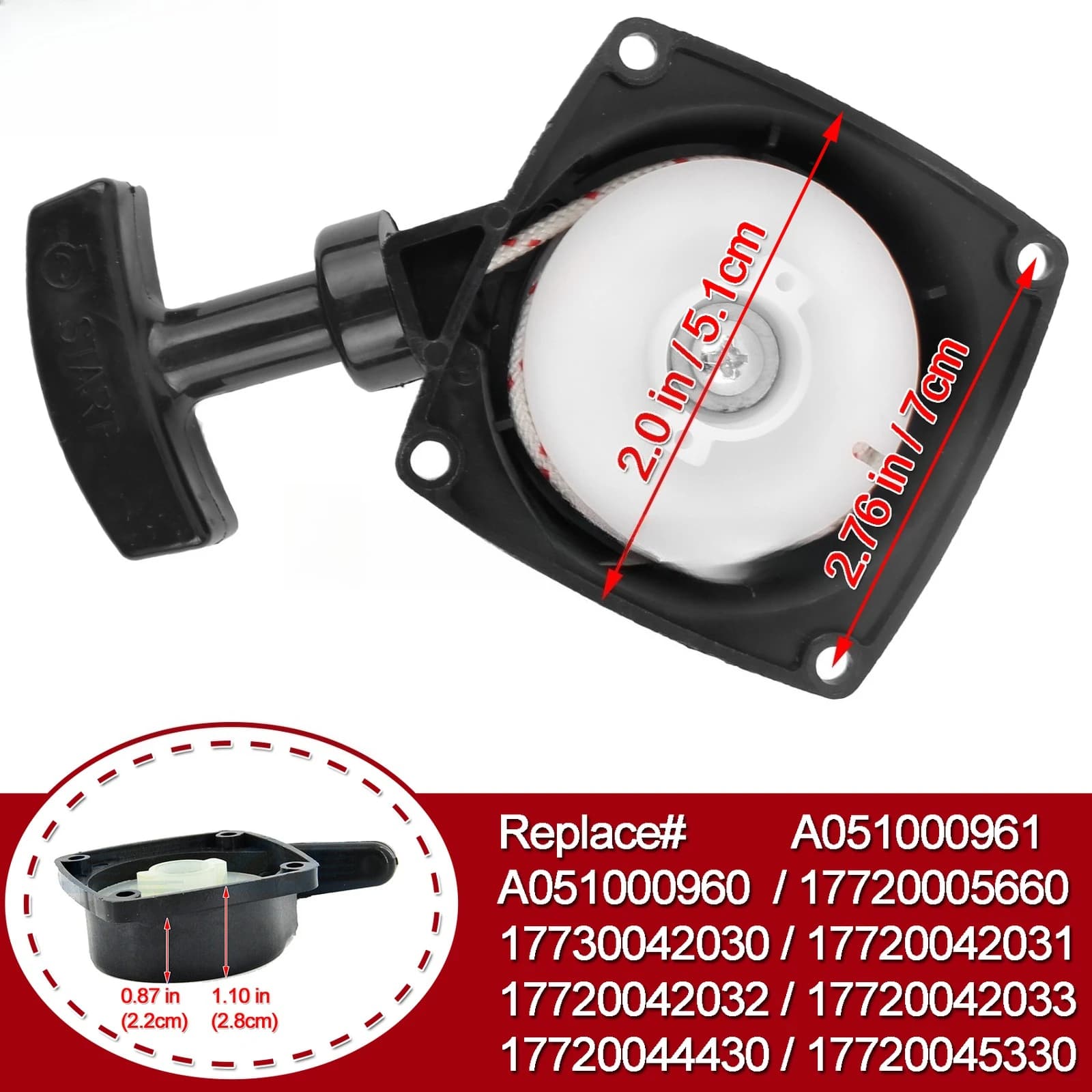 Adatto per asciugacapelli Echo ES PB 250 252 - avviamento a strappo 17720042031 17720042032 17720042033 17720042030
