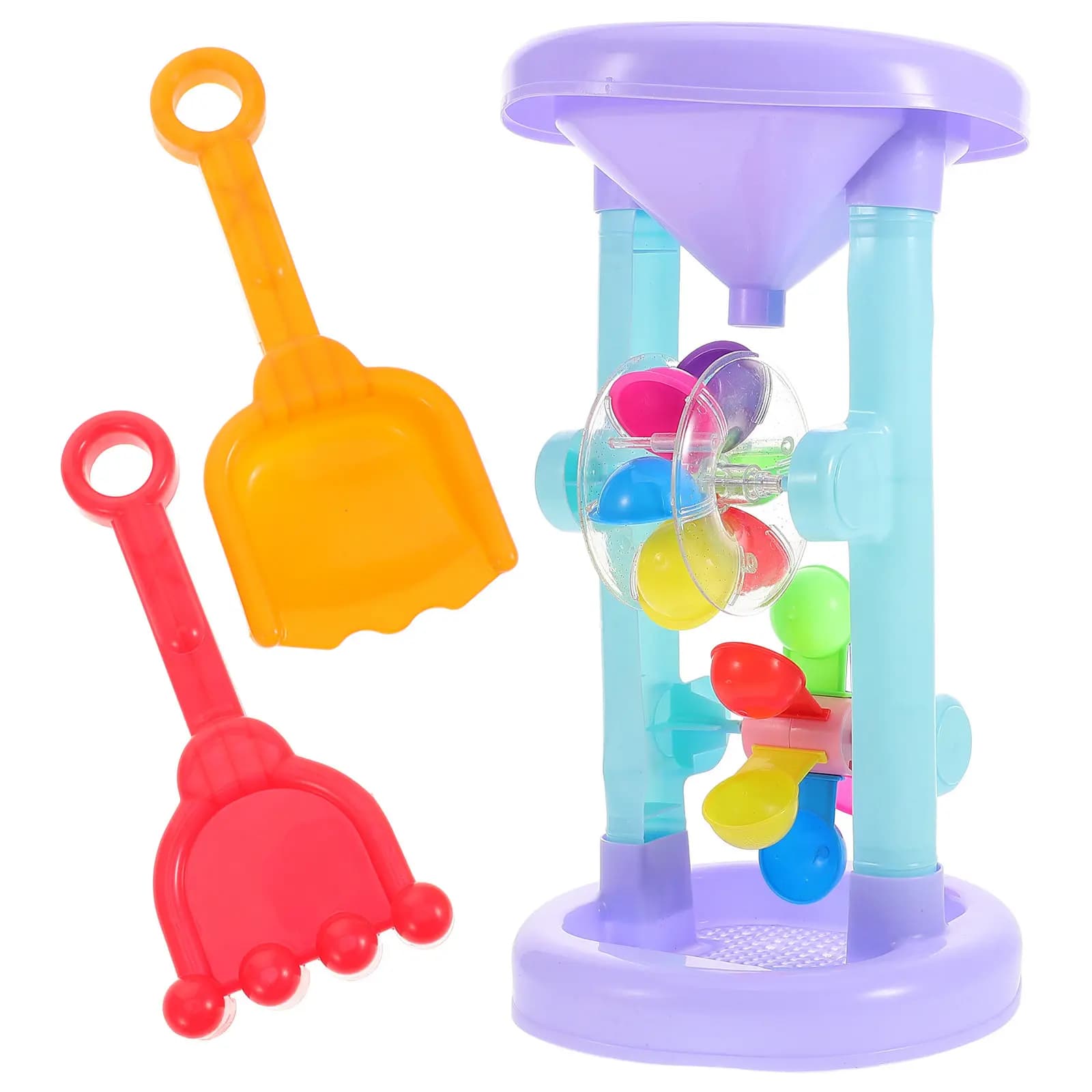Set da Spiaggia con Clessidra e Attrezzi per Bambini, Giocattolo Creativo per Scavare nella Sabbia, per Giardino e Mare