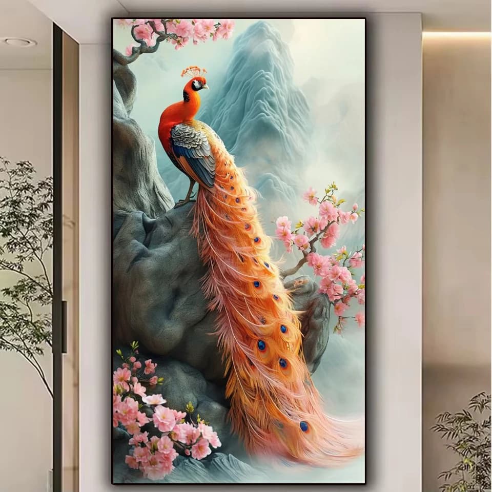 Diamond Painting Art New 2026 Large Sized Peacock 5D DIY Full Diamond Embroidery Cross Stitch Kits Mosaic Home Decoration