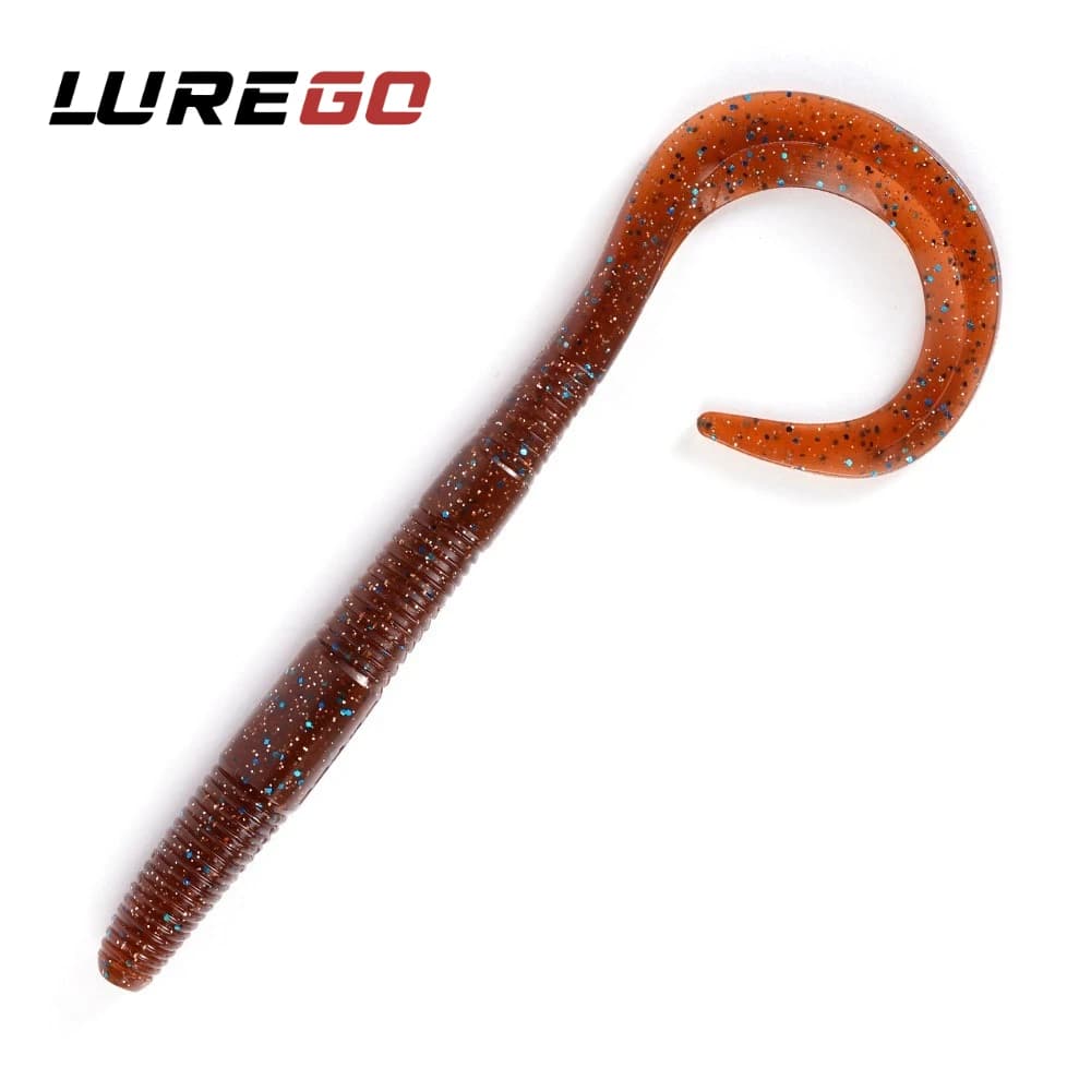 8 Pezzi Esche Morbide a Coda Ricciuta da 14cm/8g, Esca da Pesca per Acque Profonde Resistente, Verme Nuotante