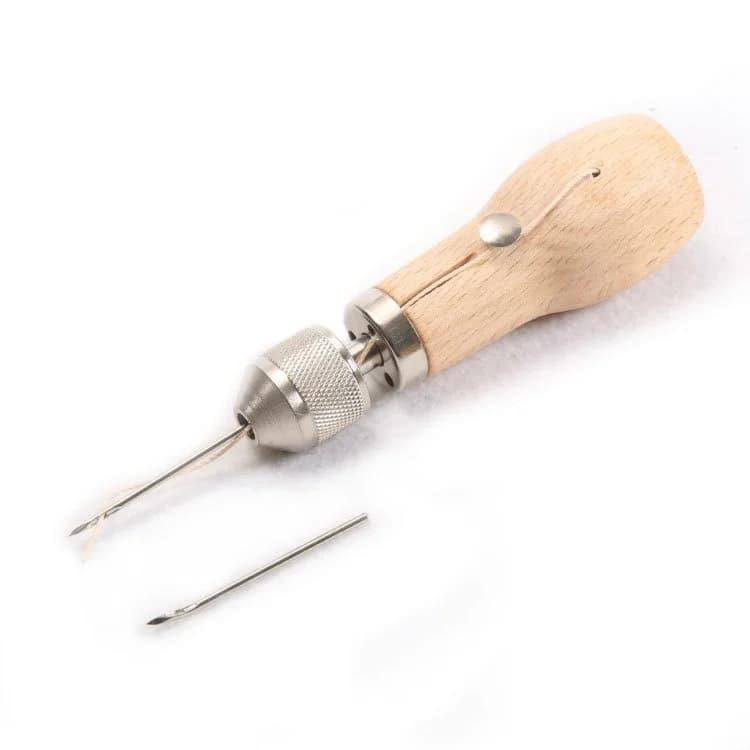 Kit Fai-da-Te per Cucitura in Pelle, Strumenti per Riparazione di Cinture, Strisce, Calzature e Tela, con Filo Cerato