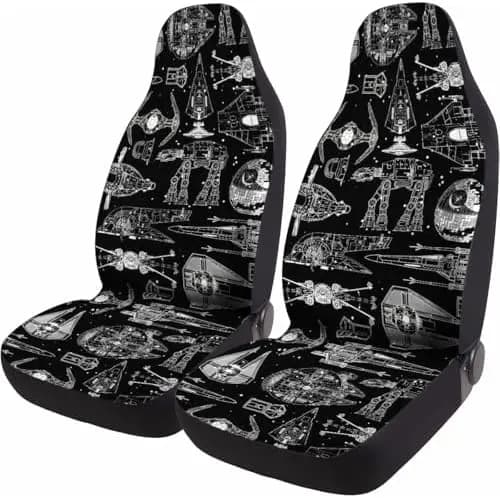 Set of 2 Astronave Theme Car Seat Covers - Breathable Seat Covers for SUV Front Seats, Trucks, Berlin - Auto Accessories Galassia Theme, Gift Idea
