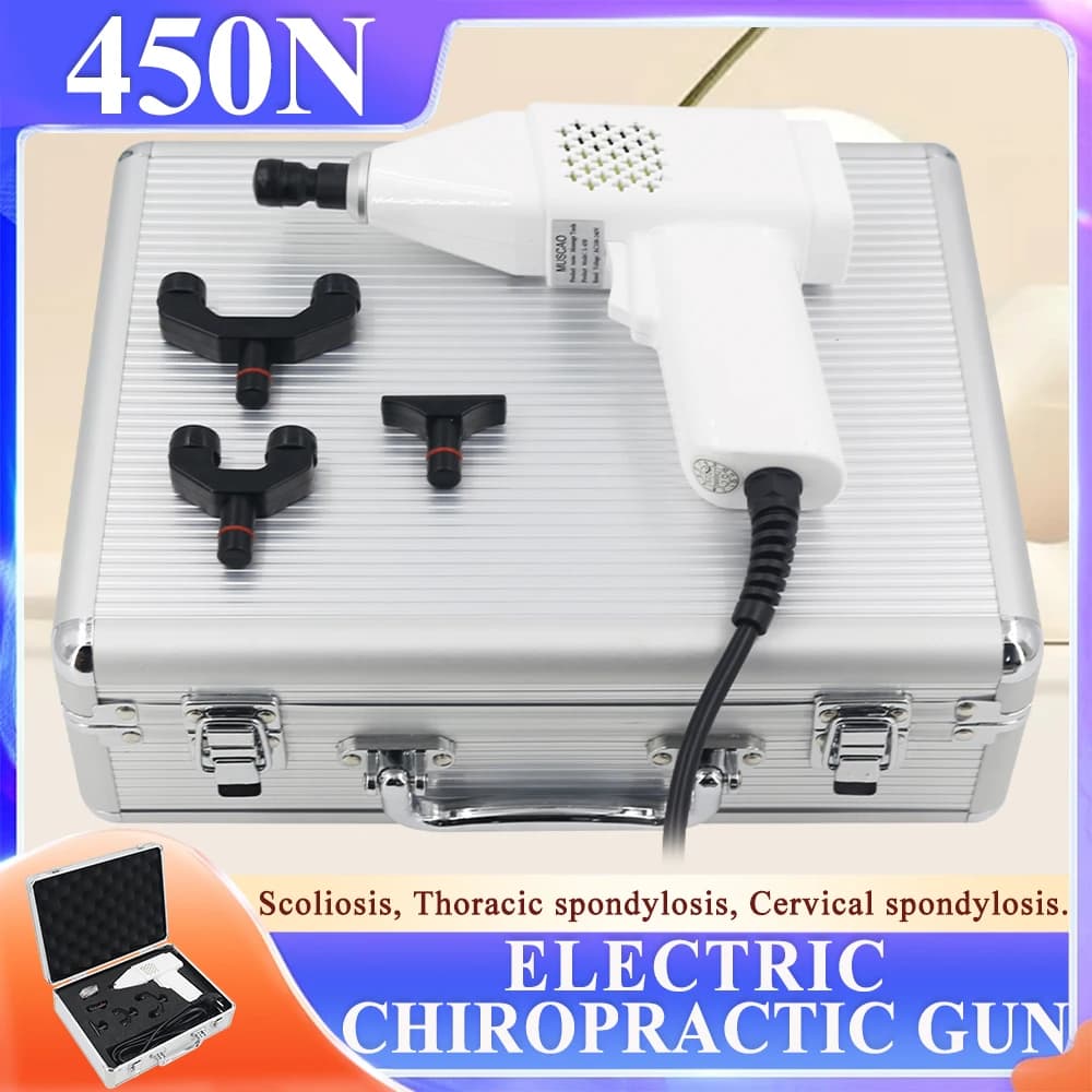 450N Electric Chiropractic Adjusting Tool 3Levels Of Strength Adjustable Massage Gun Impulse Adjuster Spine Correction Massager