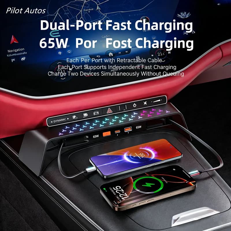 2024 For Mercedes E Class W214 Front Docking Station Car Charger Center Console Extension Charger Cigarette Lighter Adapter