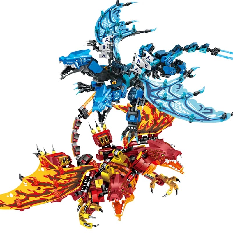 Nuova serie Phantom Ninja Fire Flame Water Dragon Attack Building Blocks Figura Mattoni Film classici Blocchi Modello Kid Toy Boy Gift