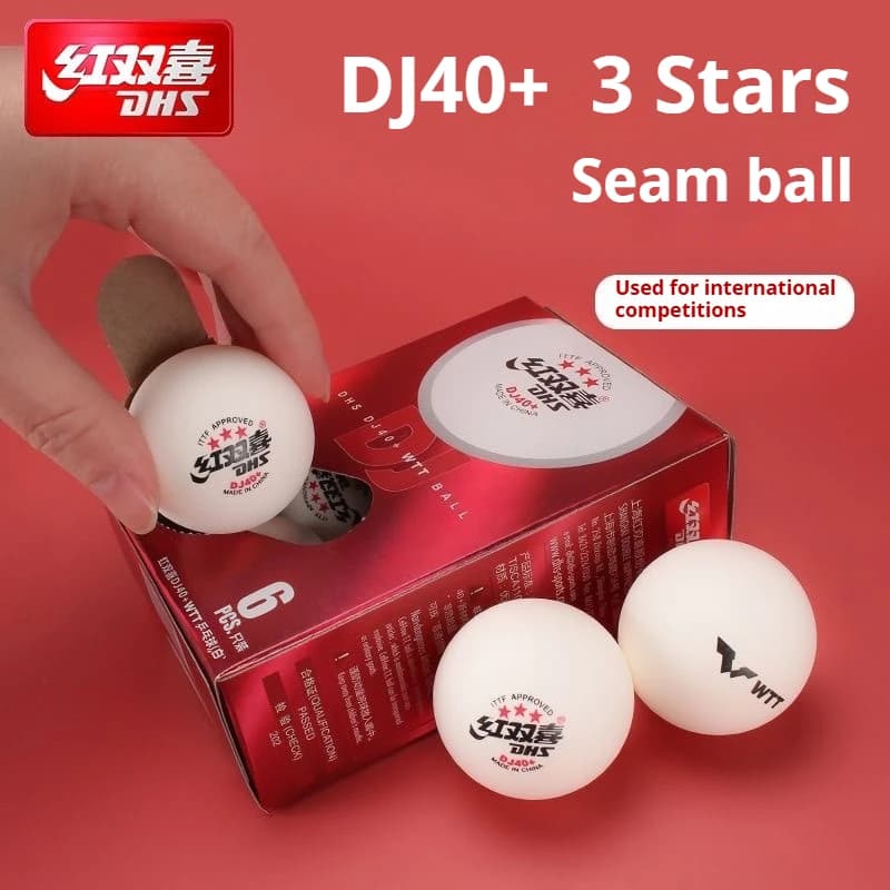 DHS DJ40W 3-Star 40+ Palline da Ping Pong ABS Nuovo Materiale Palline da Ping Pong Professionali Approvate ITTF per Competizione WTT 6 pz/scatola
