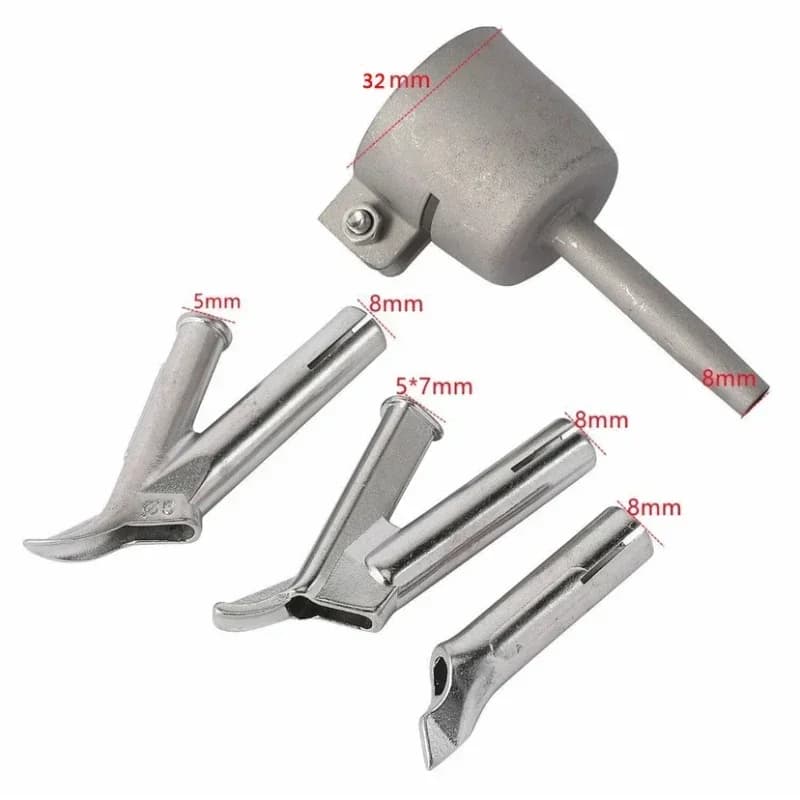 4 pz/set di 35mm/32mm Ugello Standard In Acciaio Inox Aria Calda Pistola di Saldatura di Plastica Accessori Punto di Fissaggio 5*7/5mm