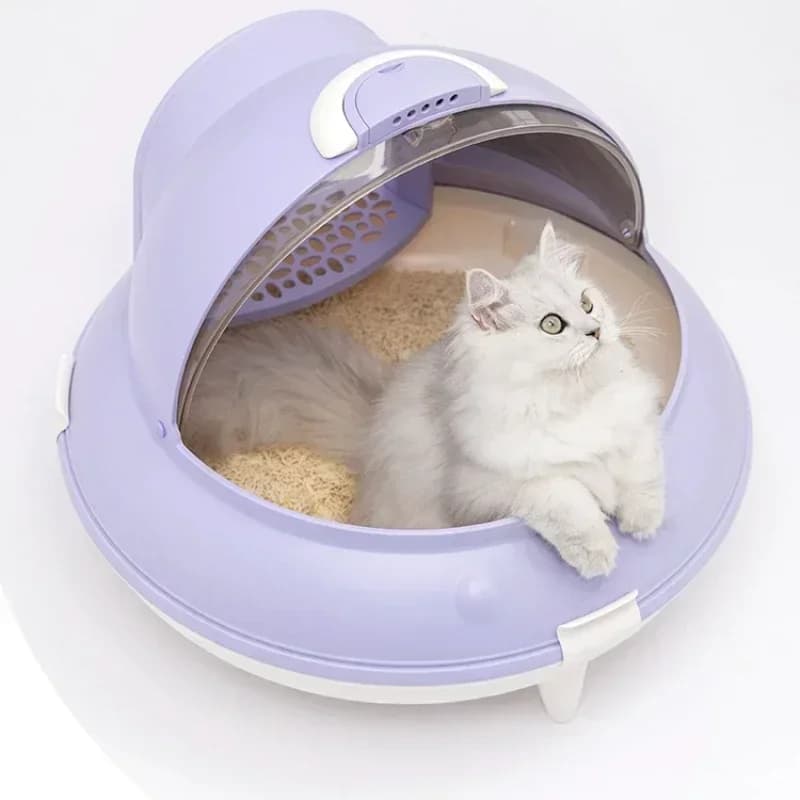 Lettiera per gatti dal design moderno in stile lusso completamente chiusa Forniture per animali domestici alla moda e portatili Lettiera per gatti carina e creativa
