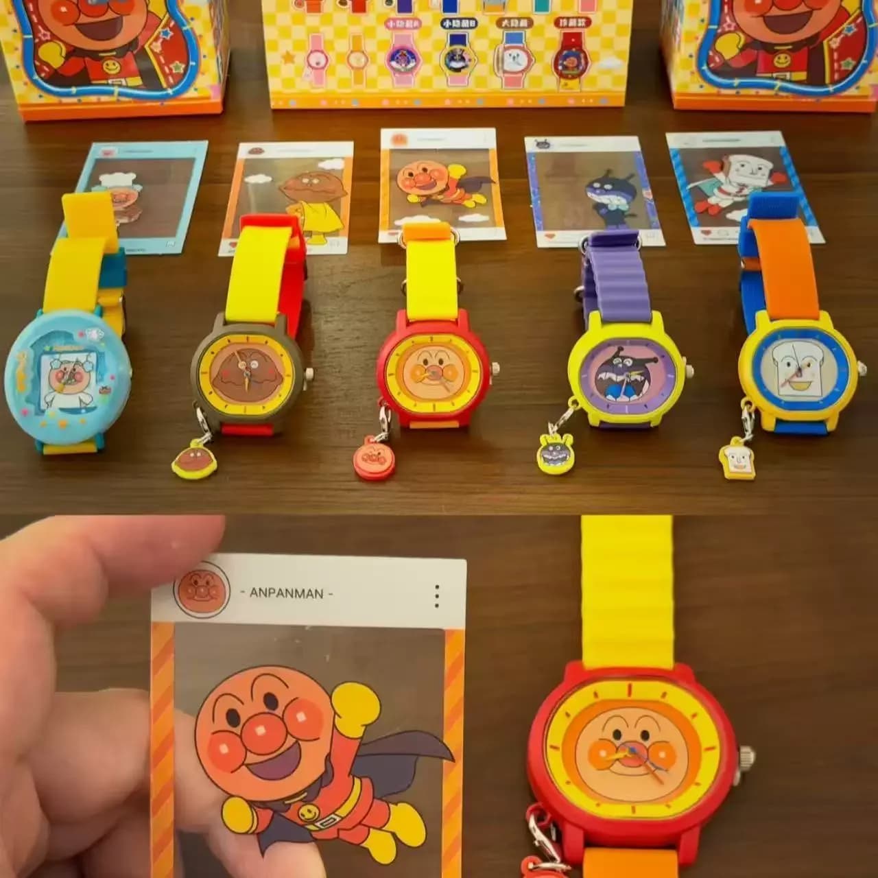 New Anime Goods Anpanman Series Blind Box Watch Cute Colorful Leather Strap Round Dial Ideal Gift For Anime Collectors Fans