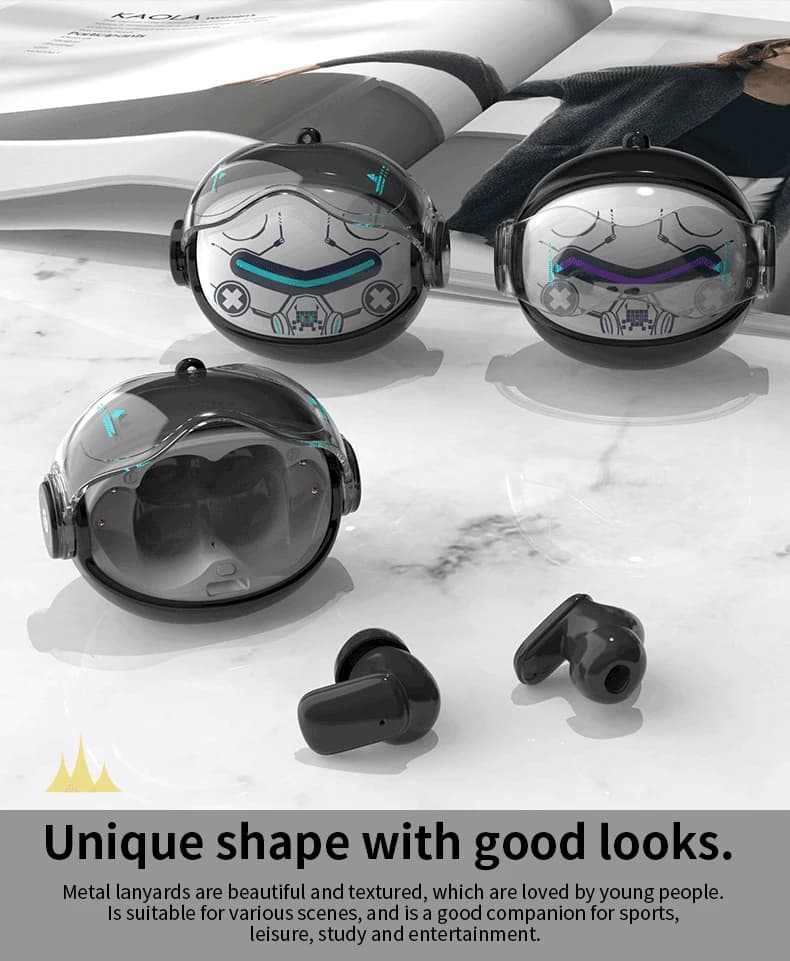 Bluetooth Rotating Wheels Portable With Noise Cancellation, RGB Lighting for Gaming, Mecha Sound Effects, In-Ear Headphones