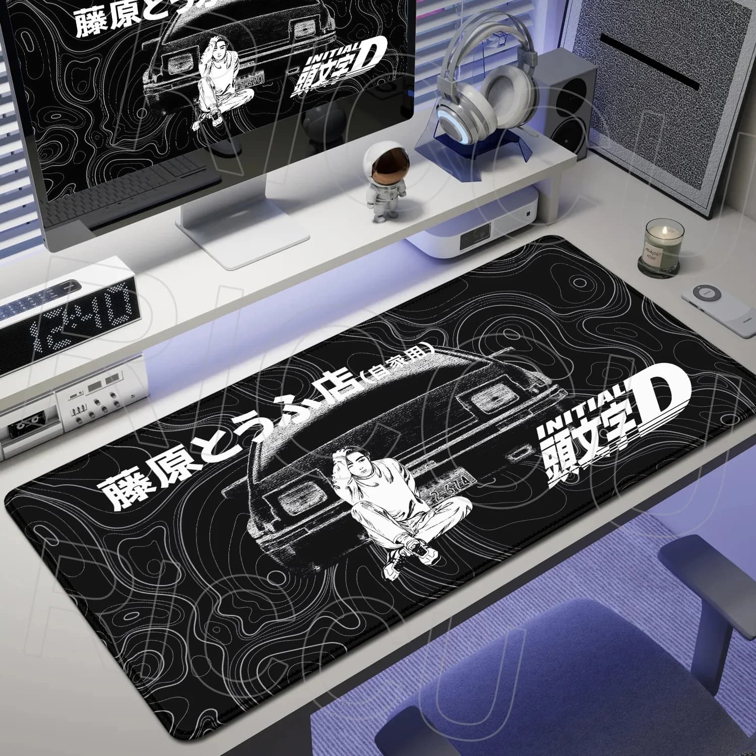 Tappetino per Mouse da Gaming XXL HD, Antiscivolo, Accessori PC, Mousepad Anime Initial D, Tappetini per Tastiera, Grande Tappetino da Scrivania per Ufficio, Tappeto in Gomma