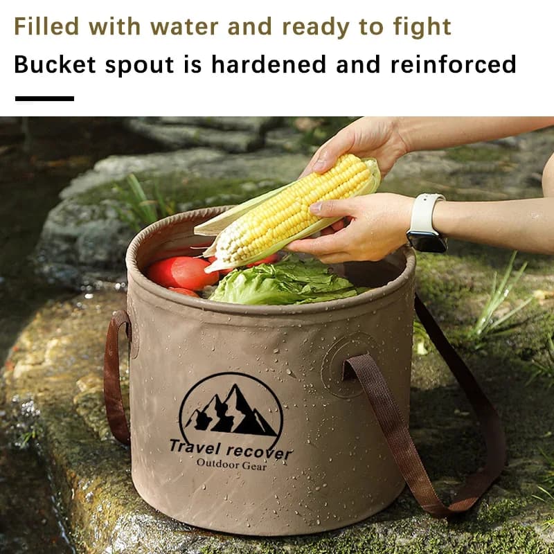 Secchio Pieghevole 10L 20L, Secchio per Acqua Impermeabile Portatile, Bacinella Pieghevole per Viaggi, Campeggio, Escursionismo, Pesca, Contenitore per Stoccaggio