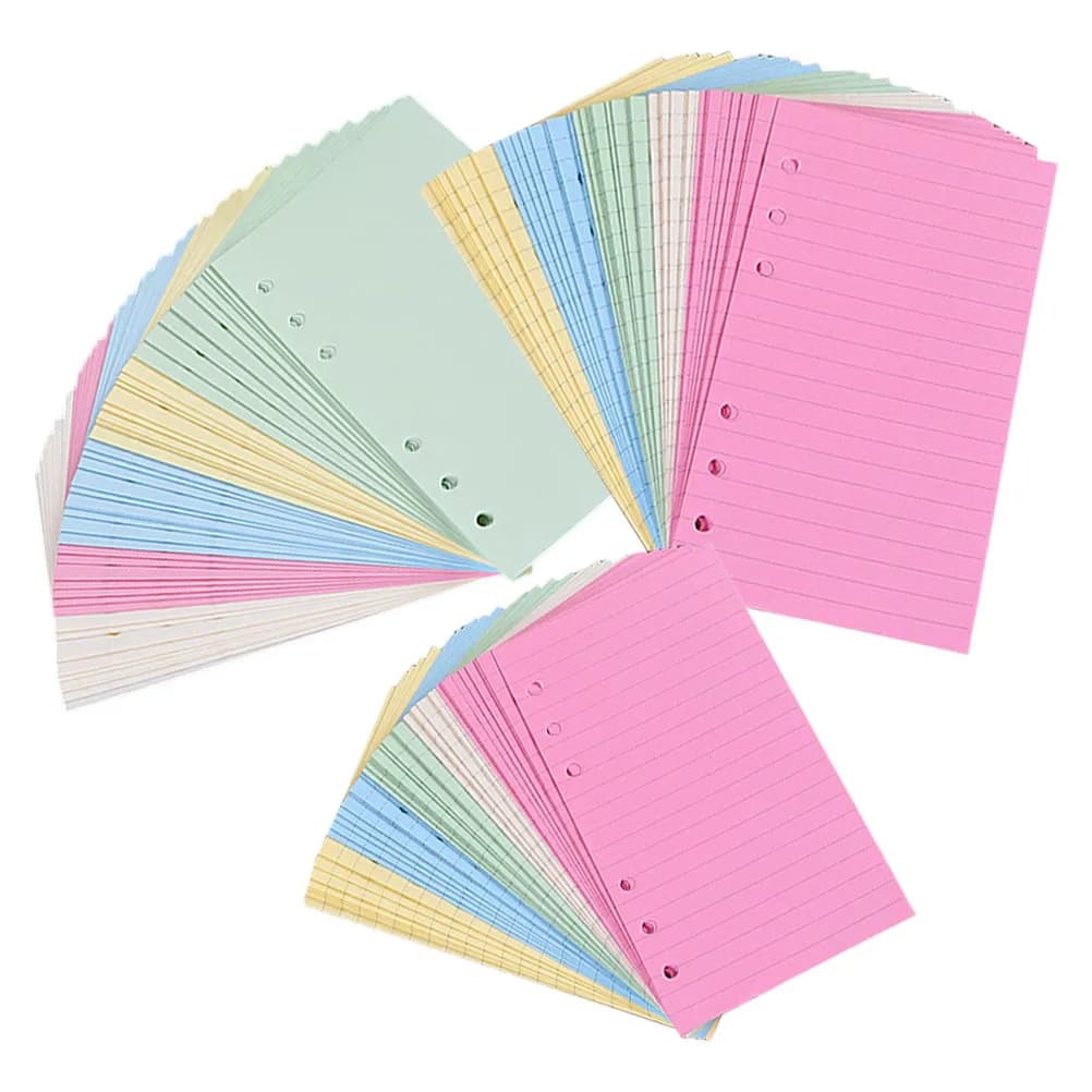 Ricambi per Blocco Note a 6 Fori, Carta Spessa e Liscia per Penne Stilografiche, Planner, Raccoglitori, Quaderni, Carta a Righe per Ufficio e Scuola