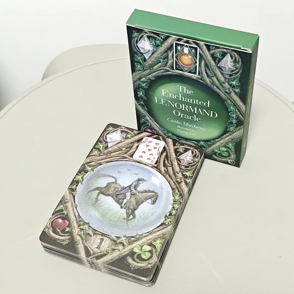 10,4 * 7,3 cm The Enchanted Lenormand Oracle 39 carte magiche per rivelare la tua vera auto e il tuo destino