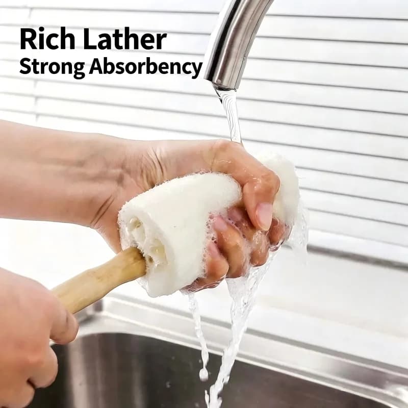 1 Pcs Wooden Handle Loofah Cup Brush Cleaning Brush Loofah Brush Bath Brush Bath Brush Pot Brush Bowl Brush