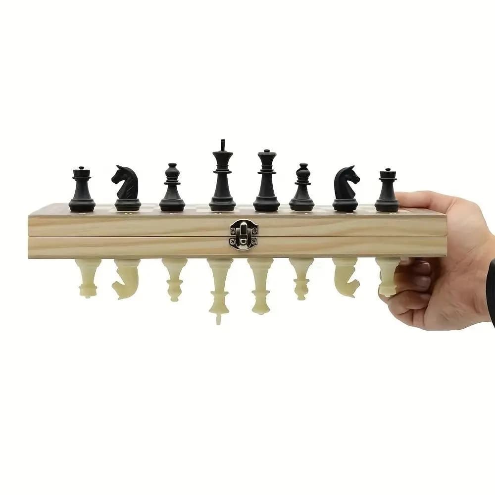 Chessboard Solid Wooden International Chess Magnetic Foldable Educational Chess Game Set Improve Intelligence Delicate