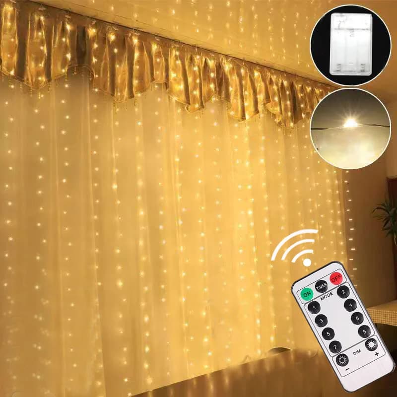 6M600LED Decorazioni natalizie Telecomando Vacanza Matrimonio Fiaba Fiore Anello luminoso Camera da letto Tenda Scatola batteria Luce della stringa
