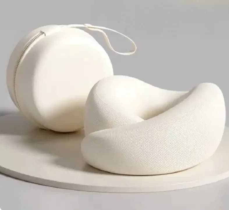 Memory Foam U-Shaped Neck Pillow Slow Rebound Adjustable Neck Support Washable Travel Sleeping Cushion for Airplane Flight