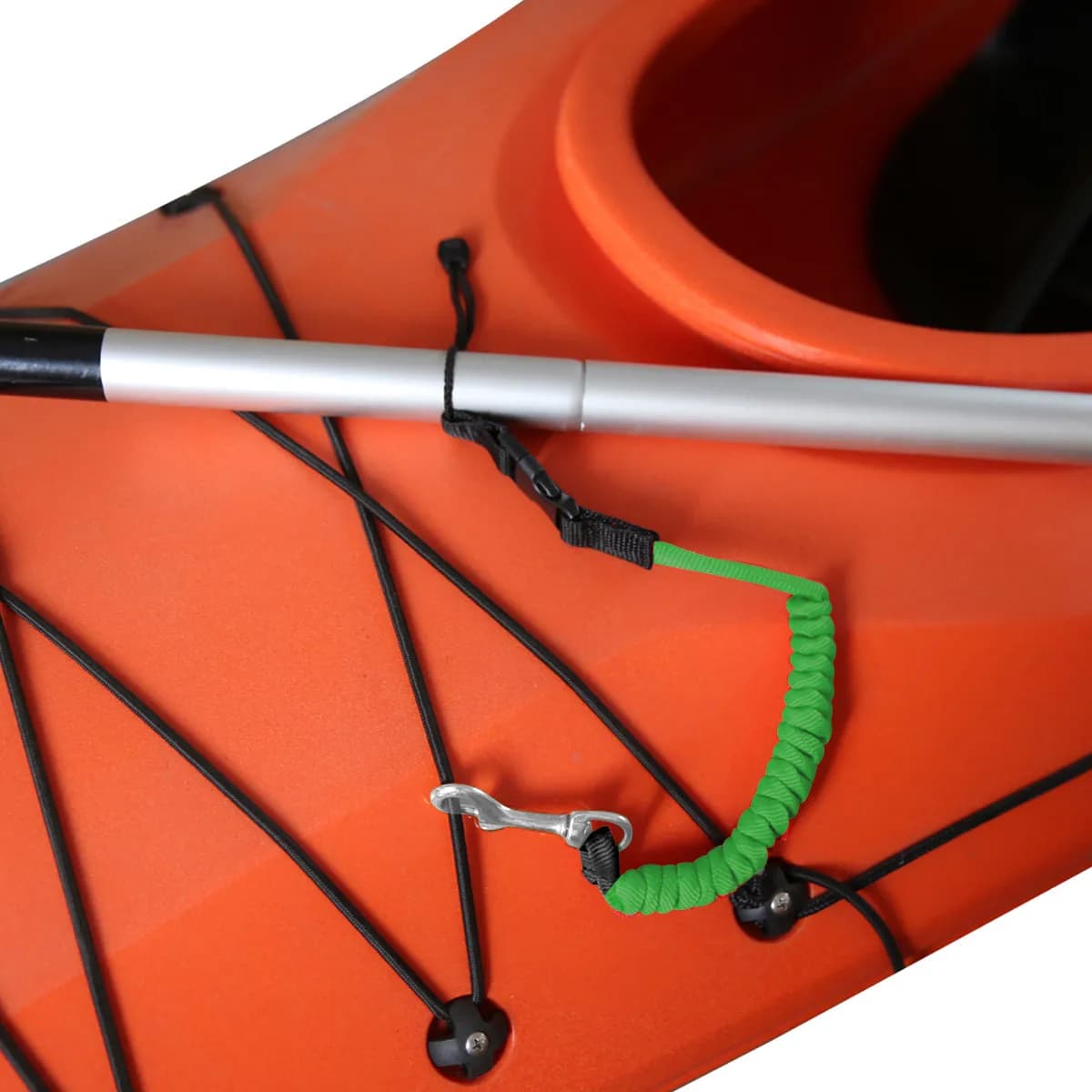 Corda per Pagaia per Kayak, Canoa, Gommone, Guinzaglio Elastico, Gancio in Lega di Zinco, Fibbia Liscia, TPU Ispessito, 155 cm, Affidabile, Giallo
