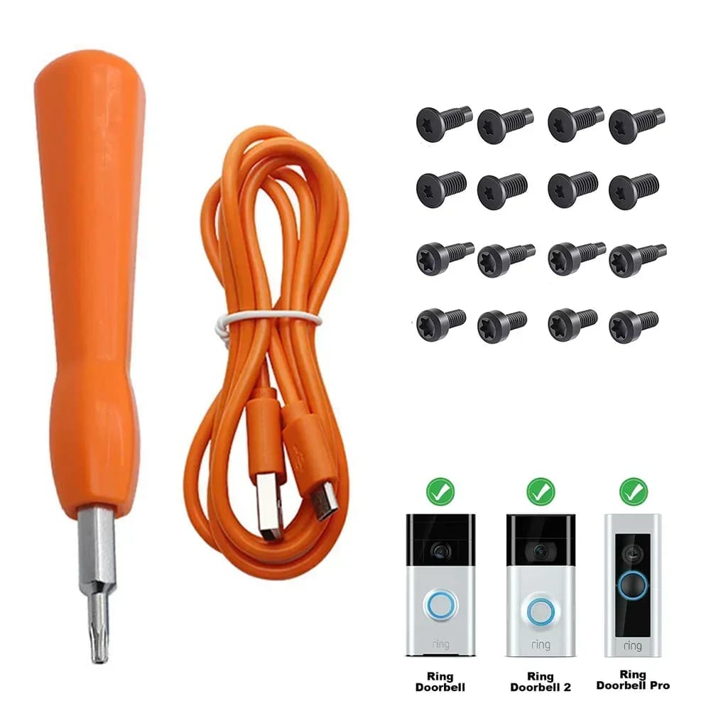 Anello Video campanello viti smontaggio cacciavite strumento caricatore USB cavo trapano con Video campanello viti di ricambio Hardwa
