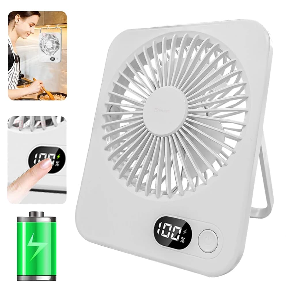 Ventilatore da tavolo portatile Mini ventilatore da tavolo pieghevole con ventilatore da parete ricaricabile USB a 5 marce Ventilatore da tavolo per studenti per ufficio domestico