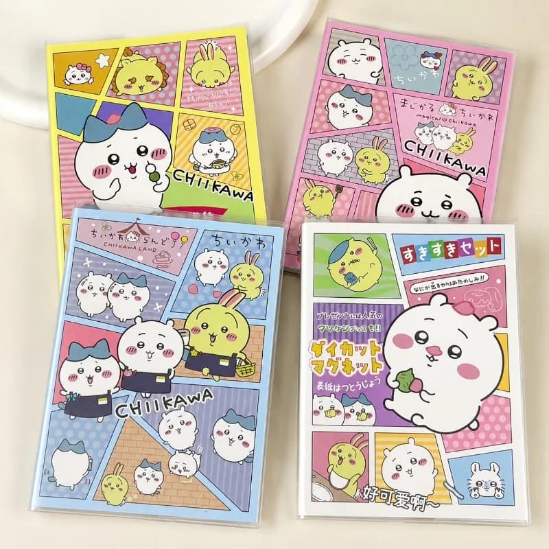 Anime Chiikawa A6 Journal Notebook Colored Pages Thick Paper Smooth Writing Planner Compact Portable Stationery Student Office