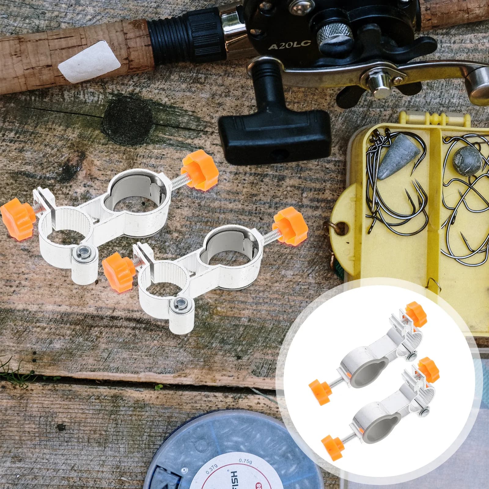 2 Pezzi Supporti per Ombrelli da Pesca in Lega di Alluminio Premium, Portaombrelli Pieghevoli per Sedie da Pesca, Accessori per la Pesca all'Aperto