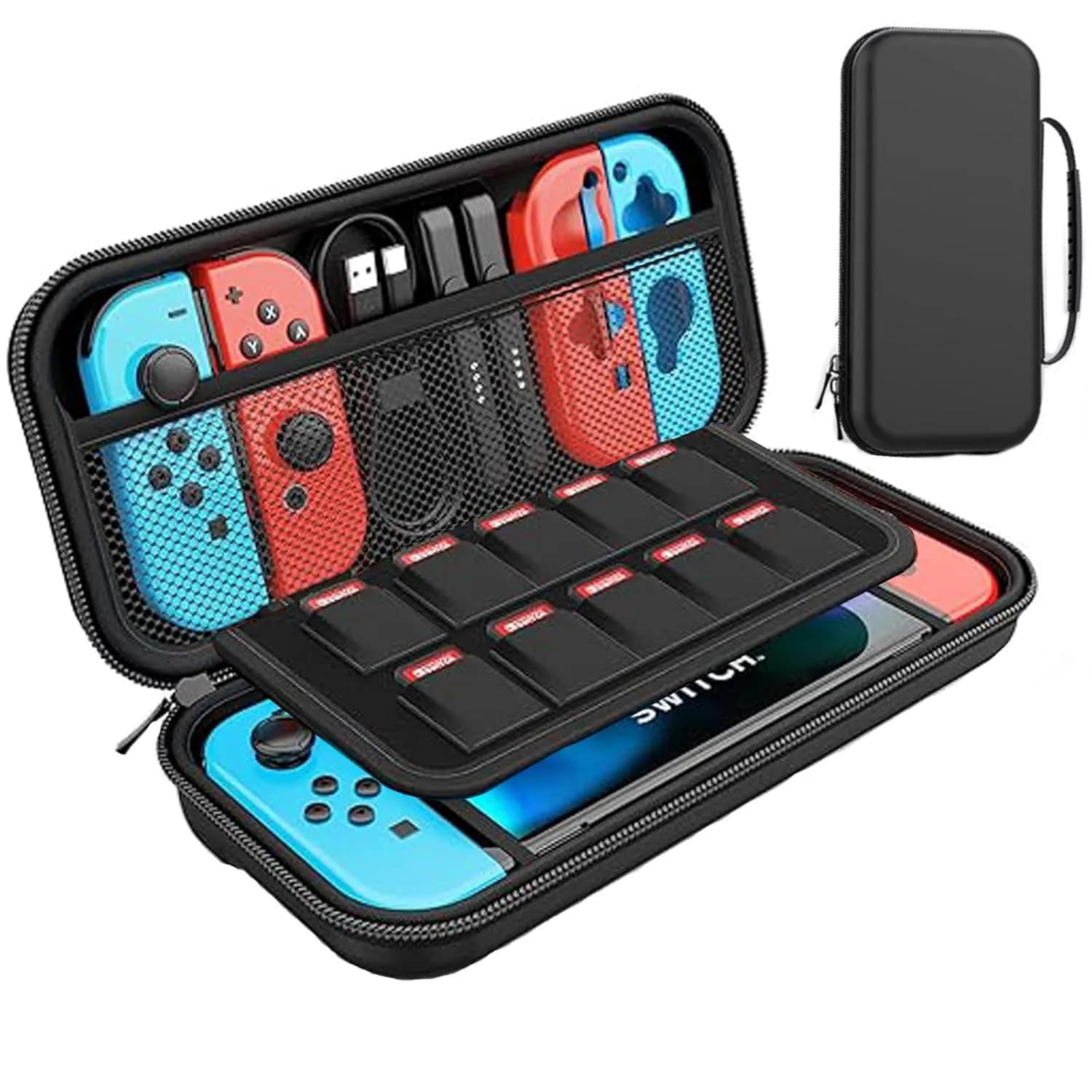 Custodia da trasporto per Nintendo Switch/Switch OLED, con 10 cartucce di gioco Custodia protettiva da viaggio con guscio rigido
