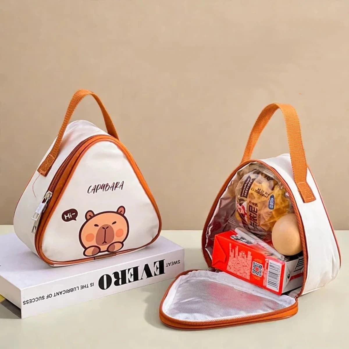 WORTHBUY Mini borsa termica per il pranzo Capybara borsa termica portatile per Picnic borsa per il pranzo a prova di olio e impermeabile borsa termica riutilizzabile