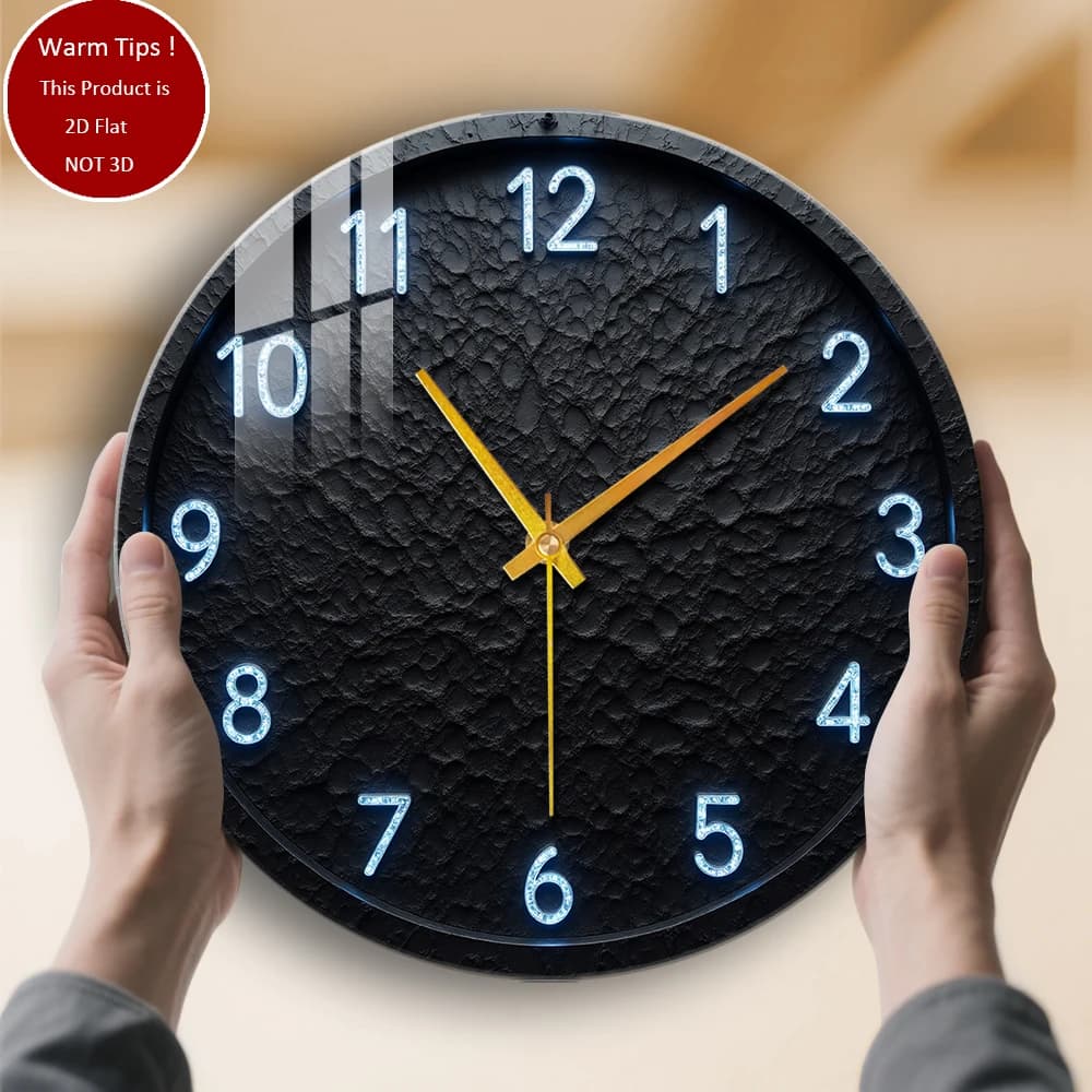 Orologio da parete in vetro temperato Orologio da parete nero con numeri LED adatto per decorazioni murali o display da tavolo ovunque