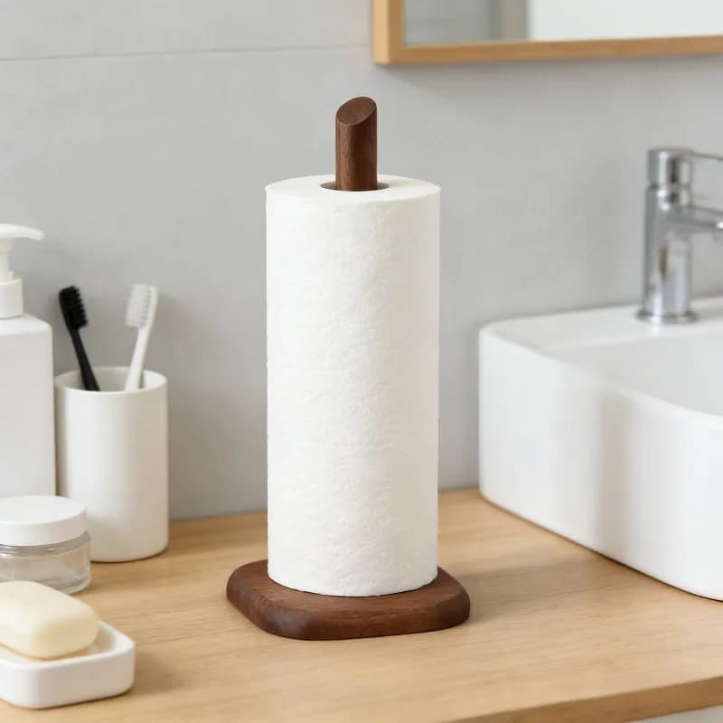 1 pz porta asciugamani di carta per la casa in legno da cucina porta fazzoletti verticale supporto da tavolo per rotolo di carta per tavolo da pranzo da cucina di casa