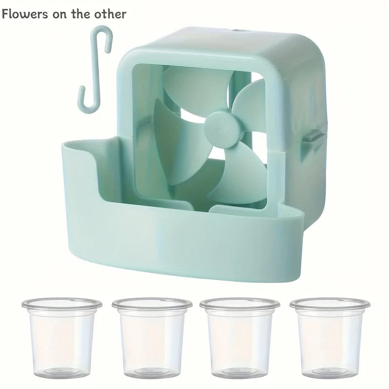 Ventilatore Elettrico da Terra con Nebulizzatore e 4 Contenitori per Ghiaccio, Accessorio Refrigerante Appendibile per Ventilatore Domestico