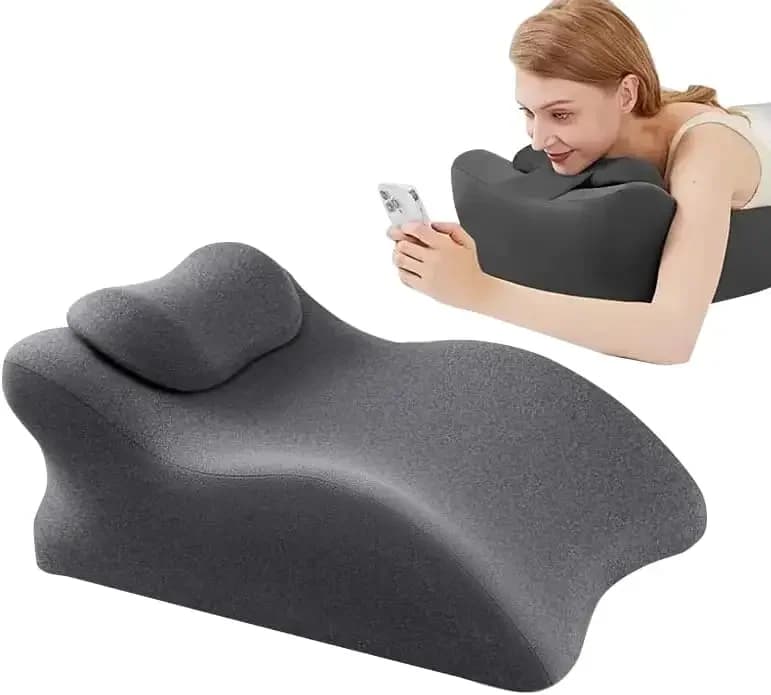Cuscino ergonomico a cuneo per letto in memory foam Design curvo unico per la lettura della posizione profonda Set di biancheria da letto di lusso Supporto multifunzionale