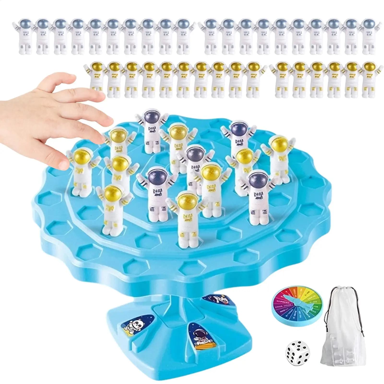 Gioco da Tavolo per Bambini con Astronauti e Rane, Gioco Interattivo Genitore-Figlio, Giocattolo Educativo con Blocchi da Costruzione