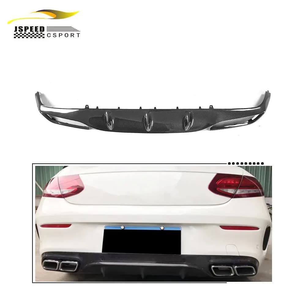 Adatto per diffusore paraurti posteriore in fibra di carbonio Adatto per 2 porte 15-17 di Mercedes-Benz W205 C63 AMG COUPE (adatto per: W205