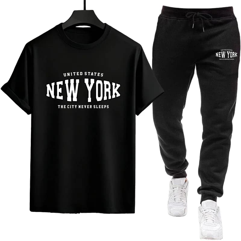 Nuova Tuta Sportiva da Uomo 2026, T-shirt Stampata Casual a Maniche Corte, Abbigliamento Sportivo per Jogging, T-shirt e Pantaloni Singoli Popolari