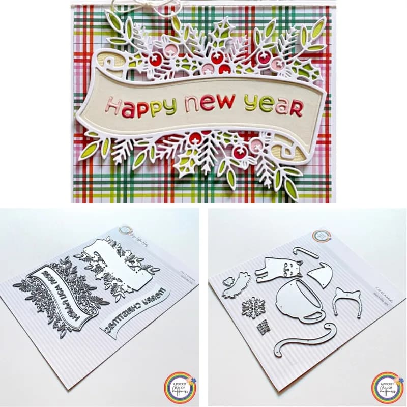 Pierced Christmas Cat in a Mug Deer Metal Cutting Dies New Arrival 2026 DIY Molds Scrap Booking Paper Making Die Cuts Crafts