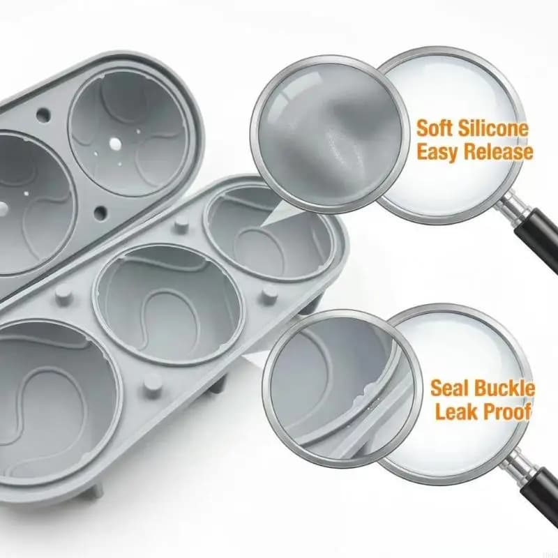 3D Tennis Ice Ball Maker Tray 3 Cavities Silicone Ice Maker Mold For Cocktails Beverages Chocolate Jelly Making JOMD