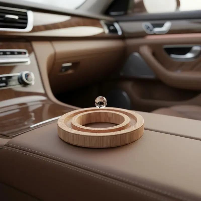 @*5/10Pcs Reusable Aromatherapy Wood Car Air Freshener Circular Essential Oil Diffuser for Bedroom Bathroom Decor