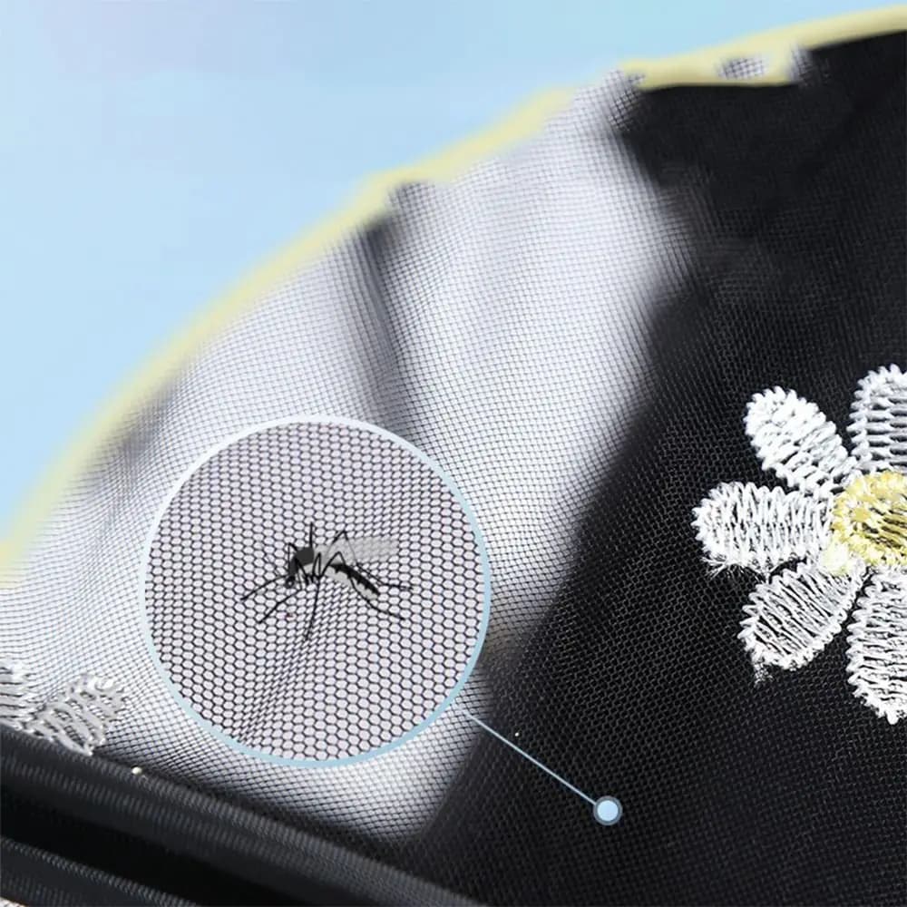 Zanzariera per passeggino Daisy con copertura completa, accessori per passeggino, zanzariera con cerniera, tettuccio estivo in rete