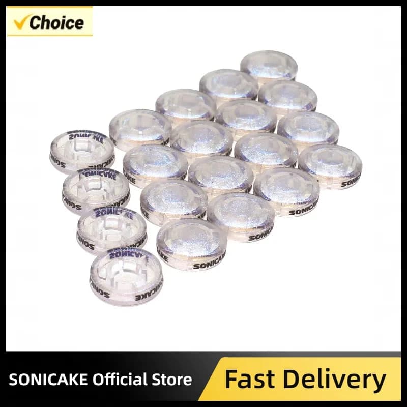 SONICAKE 20 pezzi Toppers interruttore a pedale con cappuccio trasparente trasparente per pedale effetti per chitarra diametro 10 mm QST-02