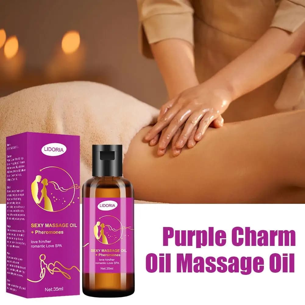 Olio da massaggio SPA naturale Riduce lo stress Olio da massaggio rilassante Olio essenziale per coppie Olio da massaggio affascinante viola Olio divertente e romantico