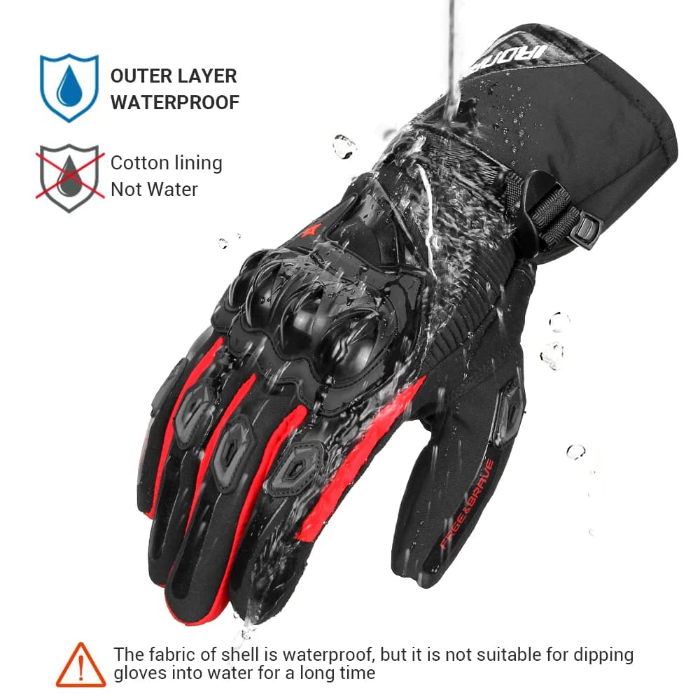 Guanti da moto invernali Guanti fuoristrada riflettenti touch screen Guanti da moto con dita intere Guanti da equitazione caldi antivento