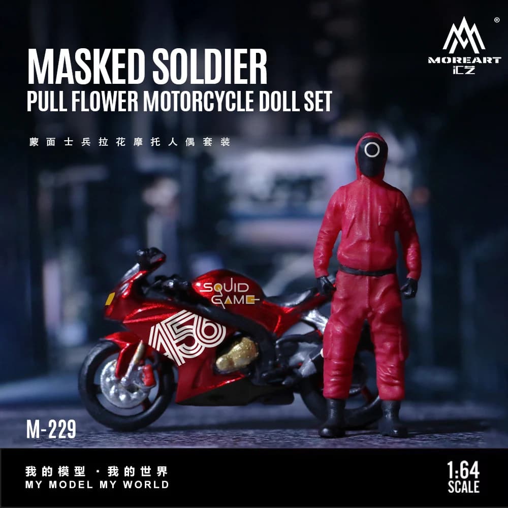 *Pre-ordine* Set di bambole motociclisti MoreArt 1:64, modello in resina per regalo, esposizione e collezione