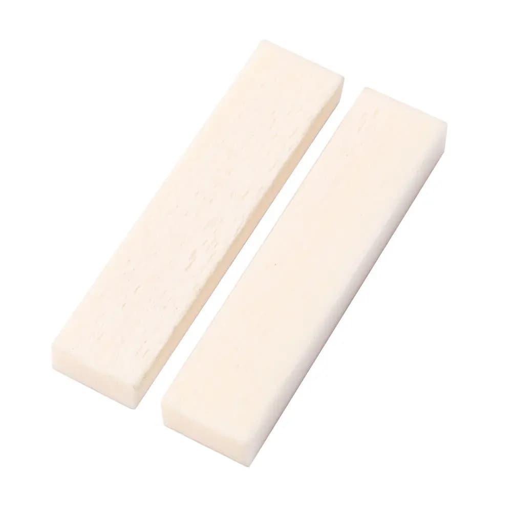 Set di 5 Pezzi Originali in Osso per Nut e Sella di Chitarra Acustica, Folk, Ukulele, Banjo 39x9x5mm, Ricambio per Riparazione Strumenti a Corda Fai-da-Te