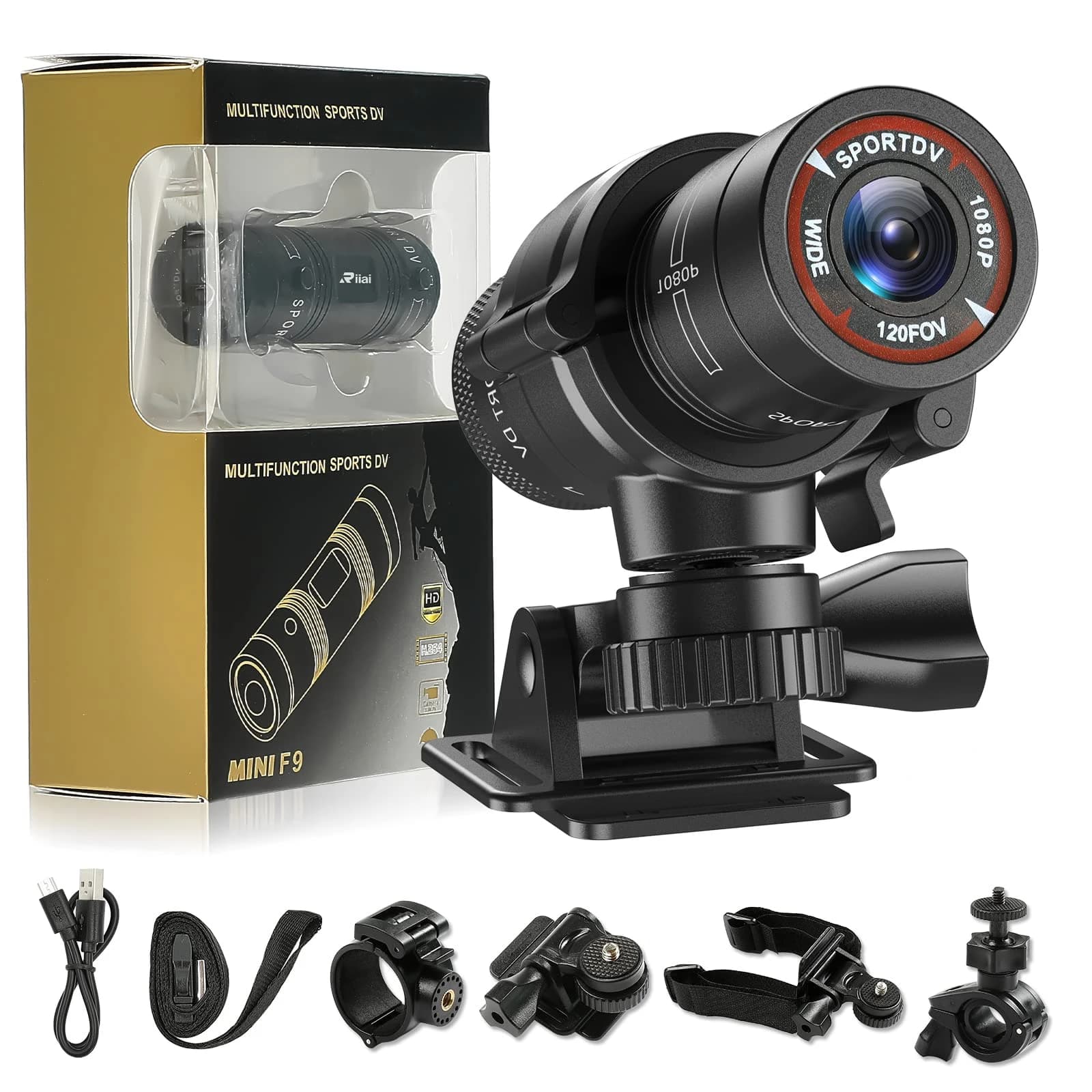 F9 Action Camera 1080P Full HD Bike moto casco fotocamera Outdoor impermeabile sport Action Cam videoregistratore bicicletta auto DVR